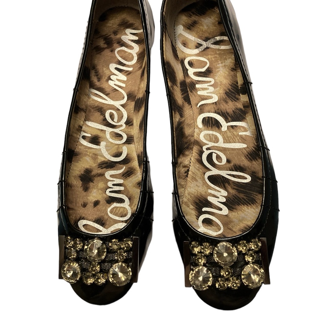 Sam Edelman black patent and rhinestone ballet flats 7.5M